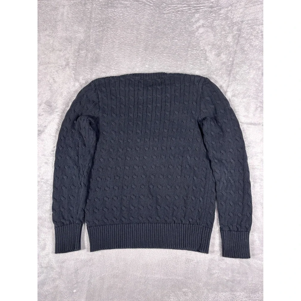 Polo Ralph Lauren Cable Knit Sweater Boys XL Black 18-20 yrs Red Little Pony